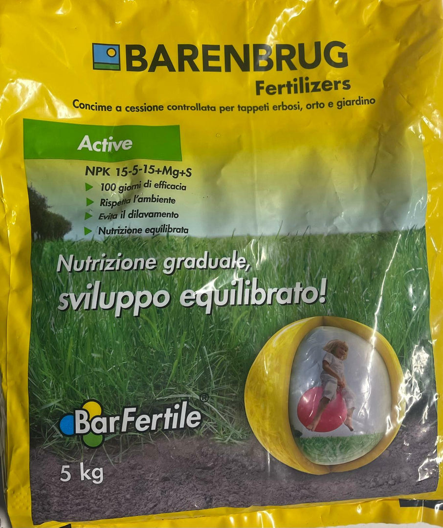 CONCIME MINERALE PER PRATI ERBOSI, PIANTE DA GIARDINO, ORTO BARENBRUG ACTIVE 5KG