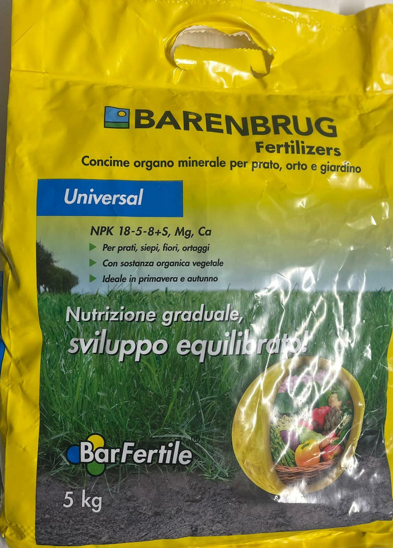 CONCIME PER TAPPETI ERBOSI, PIANTE DA GIARDINO, ORTO BARENBRUG UNIVERSAL 5KG
