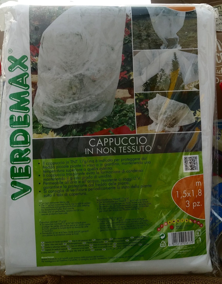 CONFEZ. CAPPUCCIO DI TNT TESSUTO ANTIGELO PER PIANTE (mt 1,5 x 1,80 ) DA 3 PEZZI