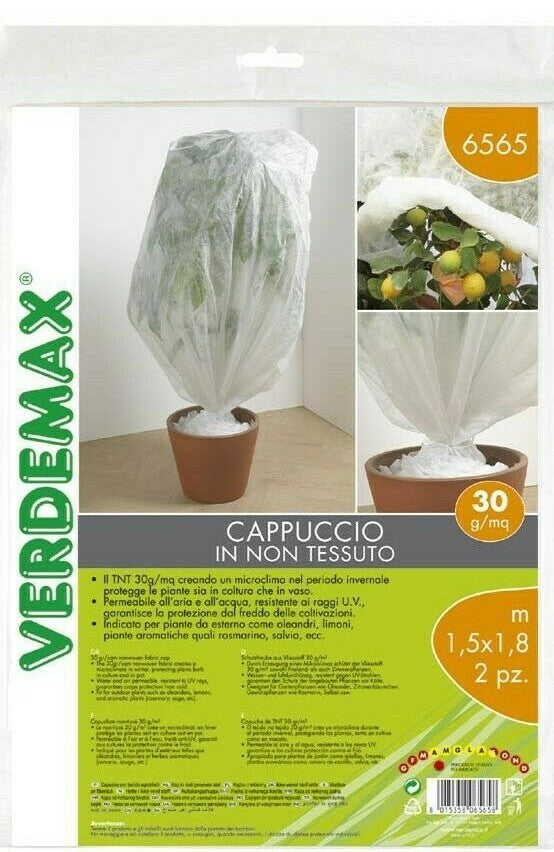 CONFEZ. CAPPUCCIO DI TNT TESSUTO ANTIGELO PER PIANTE (mt 1,5 x 1,80 ) DA 2 PEZZI